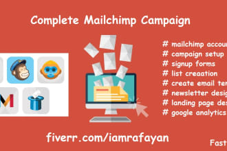 do mailchimp email campaign, landing page and signup form