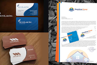 design company business card, letterhead stationery email signature, certificate