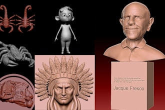do 3d modeling,digital sculpting,characters, sculptures