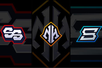 design professional  initials logo for esports, twitch, youtube
