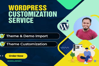 install wordpress theme, demo import content, wordpress theme customization