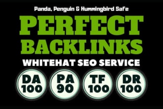 build 100 unique domain SEO backlinks on da100 tf100