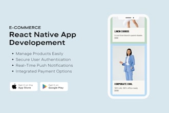 develop a professional react native or flutter mobile app