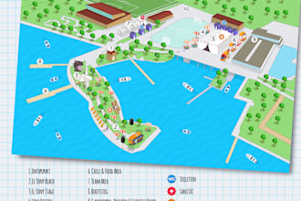 draw a vector maps, festival maps in illustrator