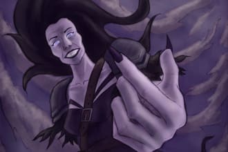 make a creepy character illustration