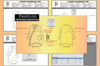 create fashion technical illustrations for your garment