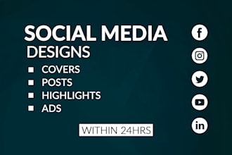 design a facebook, youtube, twitter, linkedin, insta designs