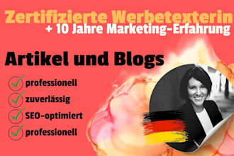 write a professional german article and blog
