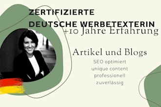 write a professional german article and blog