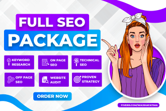 do keyword research, on page, off page and monthly SEO service