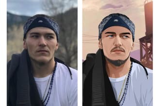 draw cartoon vector portrait from your photo