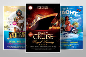 create premium cruise flyer, yacht party flyer or boat party flyer in 24 hours