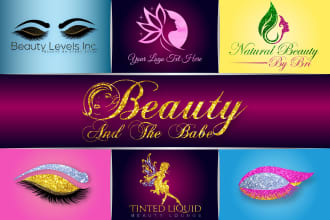 design a custom beauty eyelash glitter yoga cosmetic logo