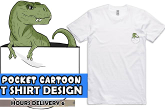 draw pocket cartoon t shirt design
