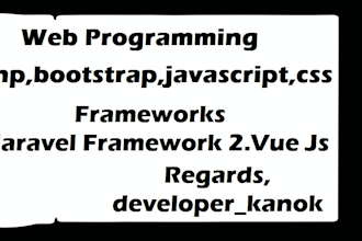 develop your website in php,javascript,jquery,vue js