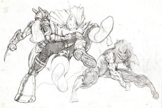 make illustration and a nice comic book and characters