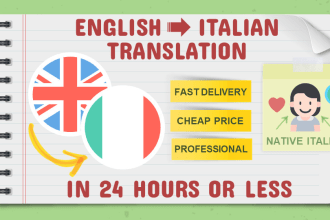 translate english to italian in 24 hours