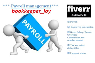 do payroll, salary, wages task using qbo,xero, excel