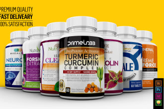 create supplement label design and food label, for your product