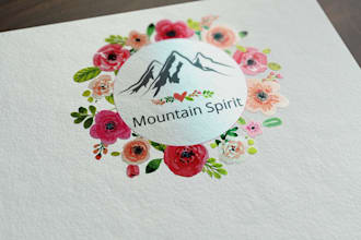 do hand drawn instagram water logo design in boho style24hr