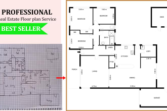 expert redraw 2d floor plans for real estate agents and managers