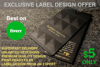 do price tag, hang tag and clothing label design