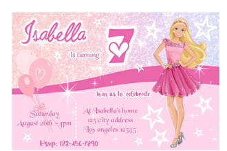 design barbie birthday party invitation