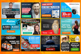 design 6 sizes attractive google ads banner in 24 hours