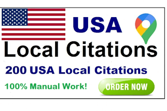 create best 200 USA local citations and directory submission