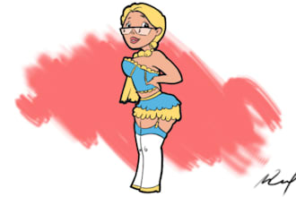 draw You or friend of You as pinup chibi girl