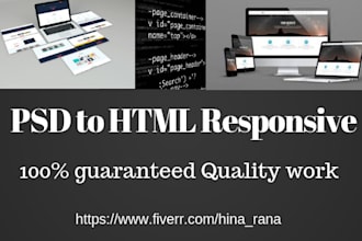 convert your PSD into html responsive