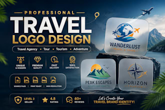create professional travel agency logo design