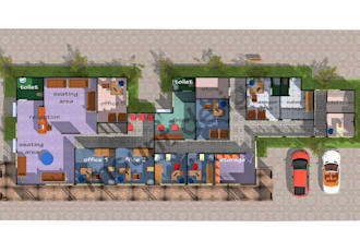 create coloured 2d floor plans and realistic 3d floor plans