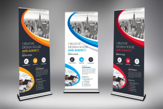 design roll up banner or pull up banner in 6 hours