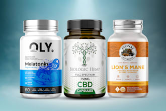 design supplement or hemp product packaging box and label
