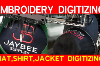 do embroidery digitizing into dst,pes,jef,vp3 in 3 hour