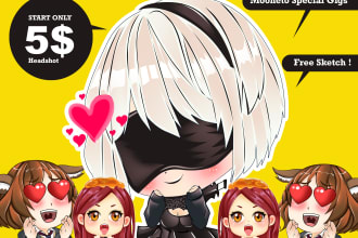 draw you super cute chibi in japanesse style