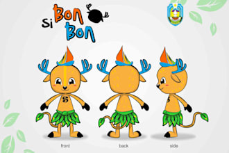 design mascot cartoon character in flat color vector