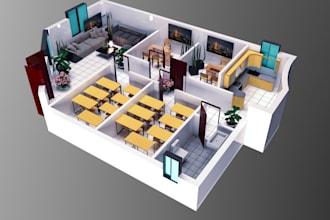 do  3d floor plan and interior design