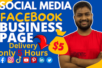 create and setup facebook business page and other social media account