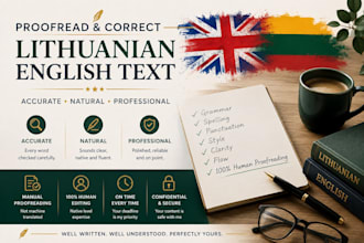 proofread and correct your lithuanian english text