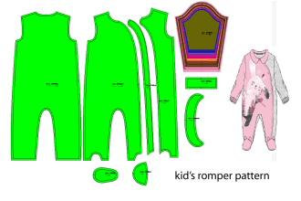 make baby, children clothing sewing pattern and grading