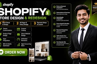 design or redesign shopify website, shopify store design, shopify dropshipping