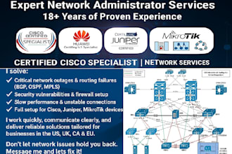 consult on enterprise and isp networks 18 years experience
