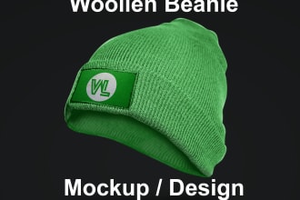 design knitted beanie or ski mask
