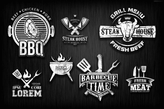 design bbq, grill, bar  and restaurants logo