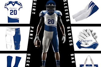 design best american football uniform 3d mockup