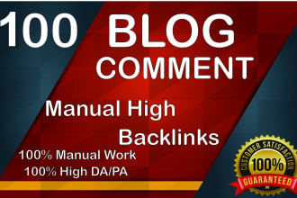 create 100 dofollow blog comment back links da40 pa20