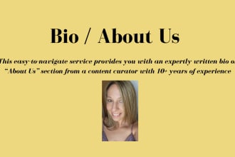 write the best bio for your website or social media