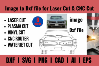 create dxf file from raster image to cnc laser, plasma cut